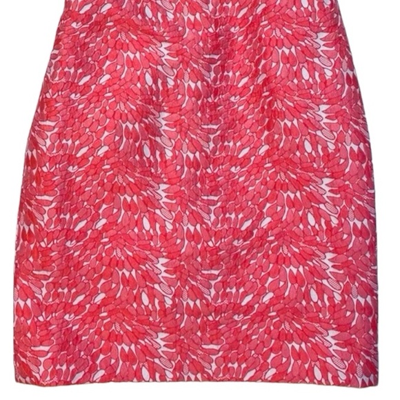 *Ann Taylor Sz 4 Sleeveless Apricot/Orange and White Lace Look Sheath Dress - Picture 6 of 12